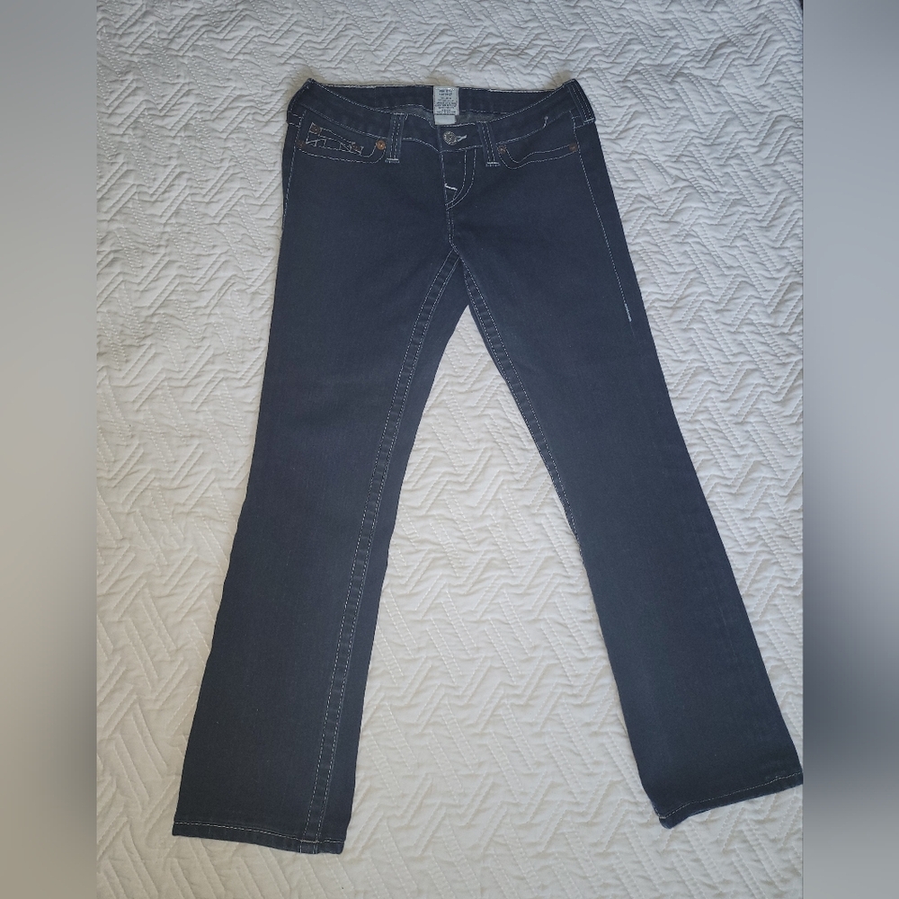 TRUE RELIGION SIZE 27 WOMEN JEAN BLUE, USED LIKE NEW.